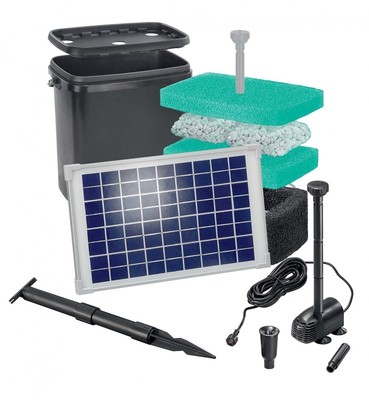 25 W Solarpumpe Filter Solar Tauchpumpe Teichpumpe Gartenteichpumpe Filteranlage