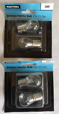 4 x 12v 21/5w Exterior/interior Auto Bulbs Type 380 Code E Original Unopened.