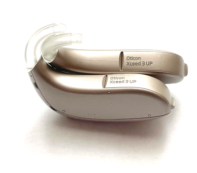 #ad #ad Used Pair of Oticon Xceed 3UP behind the ear BTE Beige color USA Shipping $429.00