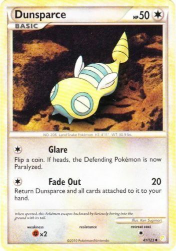 Dunsparce 41/123 HeartGold SoulSilver Uncommon PERFECT MINT! POKEMON