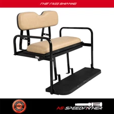 Rear Flip Seat Fits EZGO TXT Golf Carts (1994.5-Up)  Tan Cushions