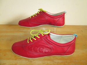 ecco red leather shoes
