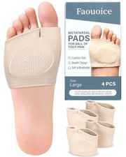2 Pairs Metatarsal Pads - Gel Ball of Foot Cushions for Women Large, Beige