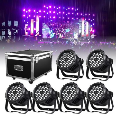 18x18w Waterproof Outdoor Par LIght IP65 DMX LED RGBWA+UV Light with Flight case