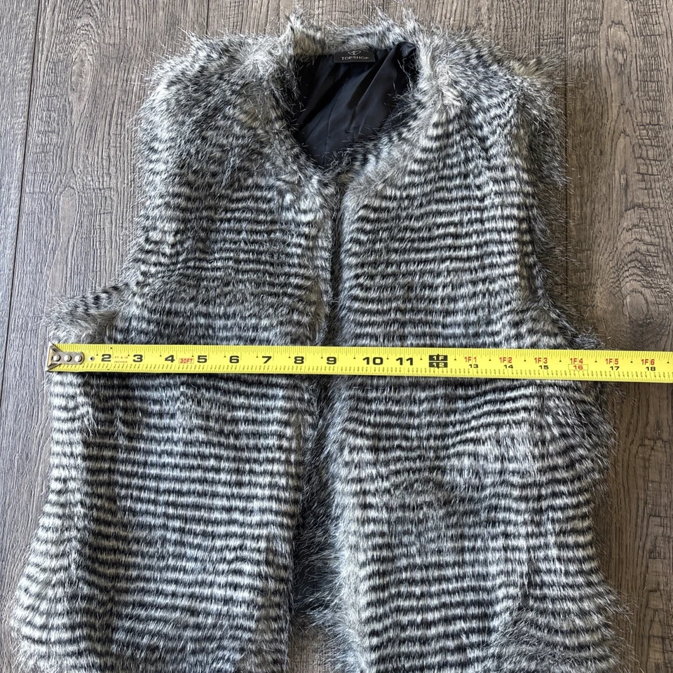 Topshop Kate Moss Chaleco de Piel Sintética Gris Talla 10 Foto 3 de 4