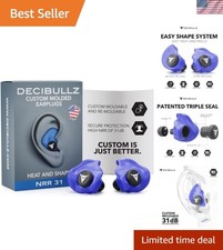 Comfort-Fit Custom Molded Earplugs, 31dB NRR - Ideal for Concerts and Workspaces
