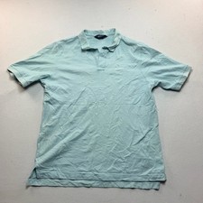 Lands End Polo Shirt Mens Large Tall Blue Excellent Vintage Cotton Made in USA