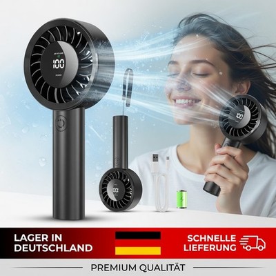   4000mAh Mini Handventilator USB, Tragbarer Akku Taschenventilator bis 13 Std.