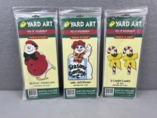 Yard Art Do It Yourself Wood Patterns Candy Canes  Snowman Christmas New Lot 3