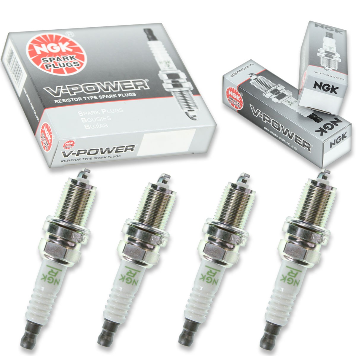4pcs NGK 5791 V-Power BKR7E-11 Outboard Marine Spark Plug Tune Up Kit Set yk