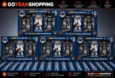 Lot of (5) 2025 Panini Mosaic NFL Exclusive Trading Cards Bundle Box