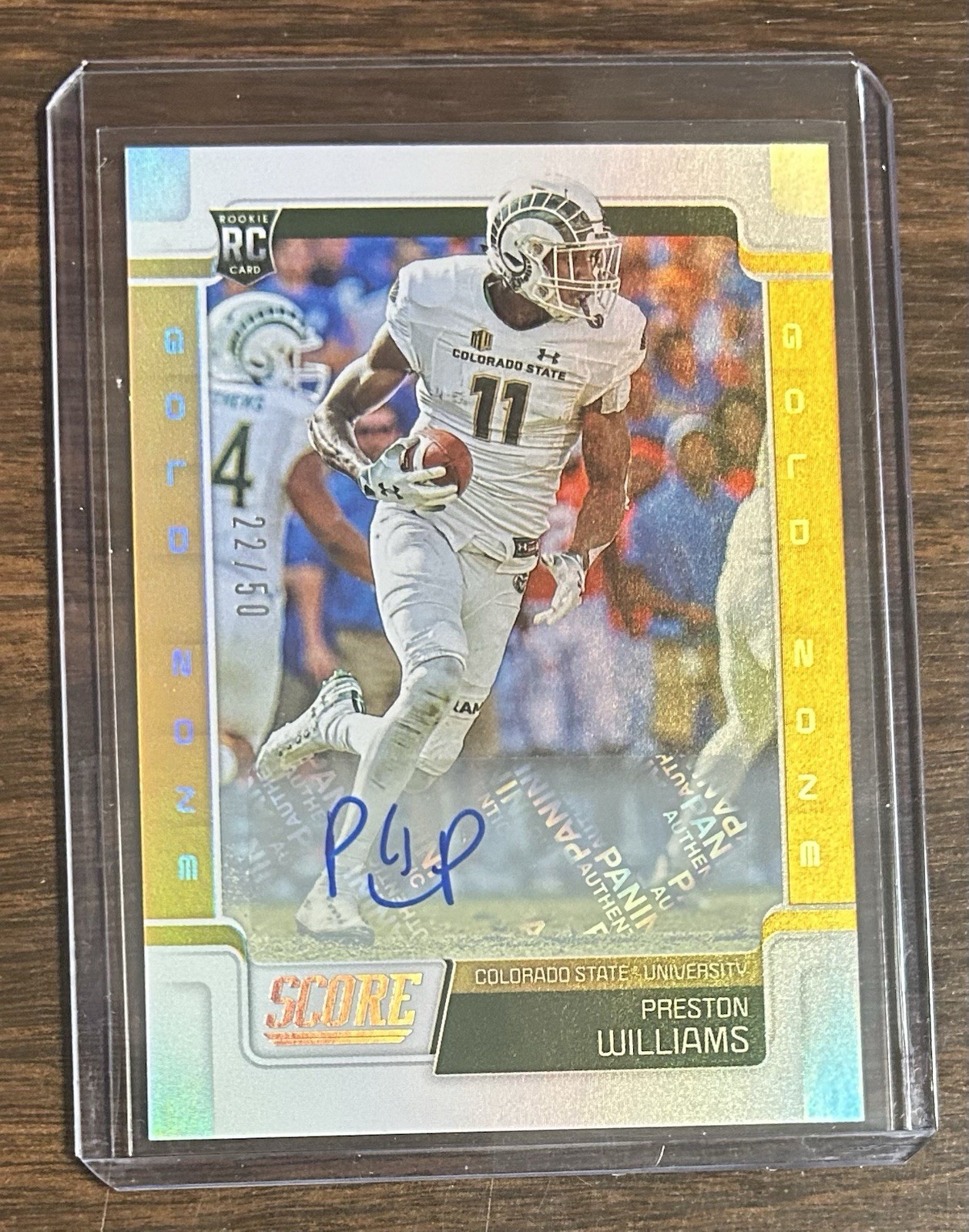 Preston Williams #22/50 Autograph Auto RC Rookie Gold Zone Score #403 2019 NFL