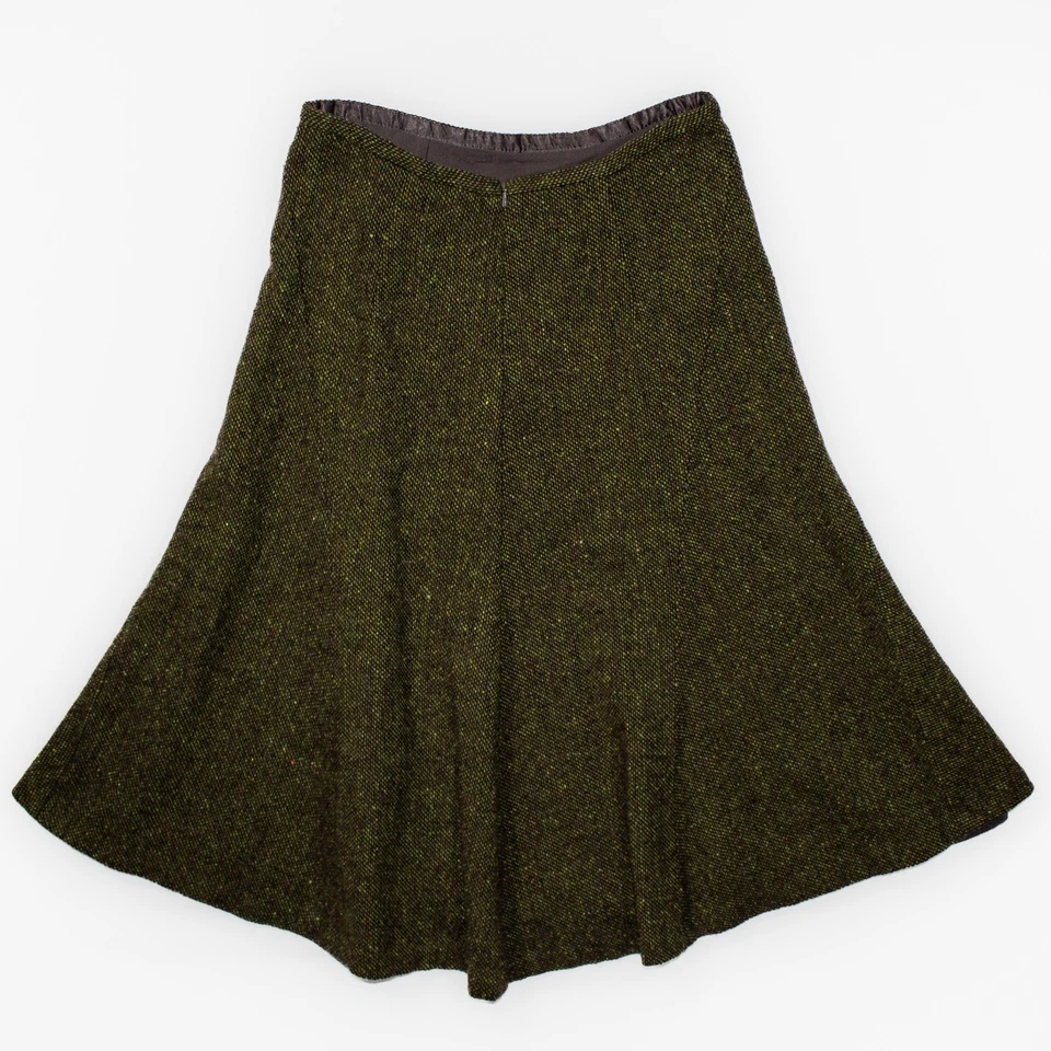 Banana Republic midi A Line skirt Green Wool Size 0P Petite - Image 4 of 4