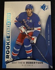 2025-26 SP Upper Deck Matthew Robertson #128 Rookie Authentics Blue, Rangers