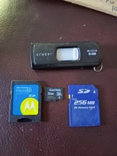 Posten 3 Computer Speicherkarten 40GB Gesamt SanDisk 32GB MicroSD Cruzer 8GB TESTFUNKTION