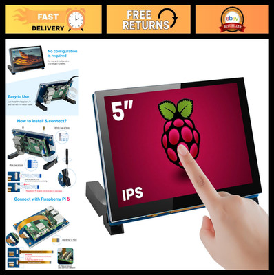 5'' Touchscreen IPS Display for Raspberry Pi 5/4/3 - 800x480 Capacitive Screen