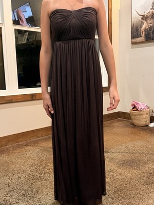David's Bridal Brown 100% Polyester Bridesmaid Dress Regular Size 0