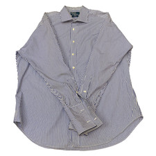 Polo Ralph Lauren Formal Shirt Mens XL Blue White Striped Regent Classic Fit