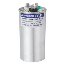 CBB65 Capacitor, 60 15uF 370-440 VAC 50/60Hz Aluminium Round Capacitor