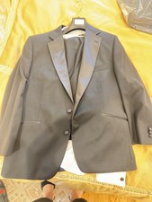 NEW Custom 100 Premium Wool 4-Piece Tuxedo Set - Black Navy Paisley Lining 40