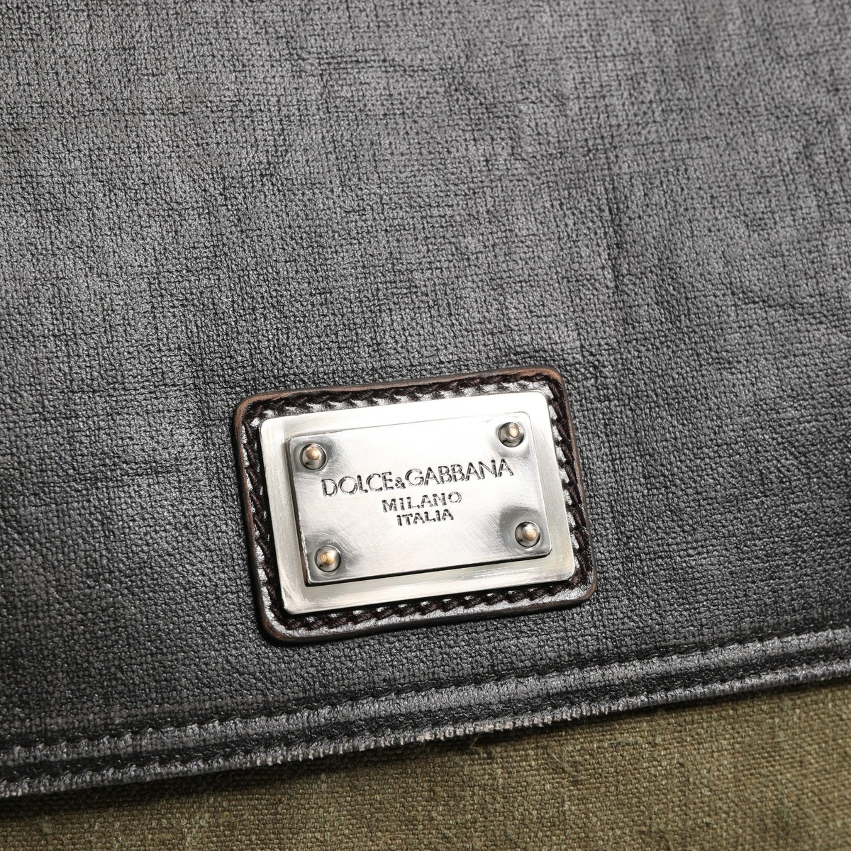 DOLCE & GABBANA Bag Military Green Two Tone Messenger Shoulder