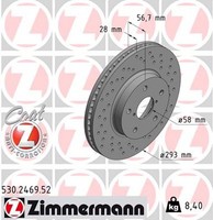 2X Bremsscheibe Sport Z Zimmermann 530.2469.52 FüR Legacy 6 BN AWD BN9