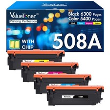 NEW HP Toner 508A / 508X Black / Color With Chips Compatible 4-Pack