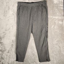 Reebok Sweatpants Men's 2XL Gray Jogger Logo Zippers Athletic Workout