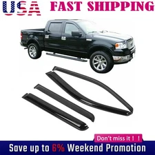 For 2004-2008 Ford F150 Supercrew Window Vent Visors Sun Rain Guards New