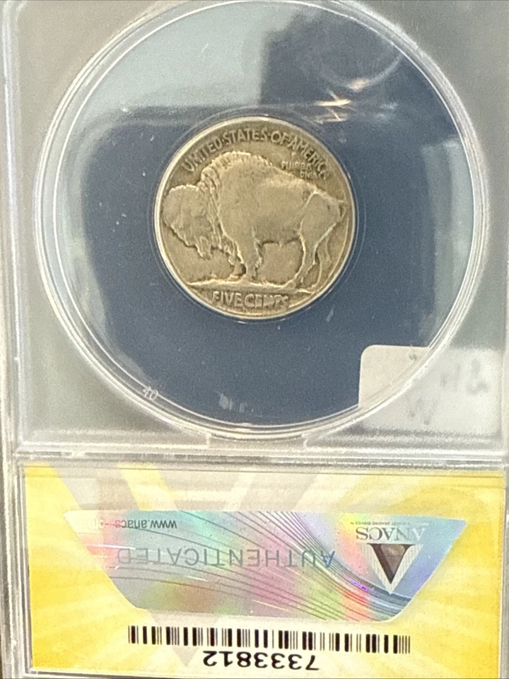 1918 D Indian Head Buffalo Nickel VG 8 ANACS 5c Coin M548 - Image 4 of 4