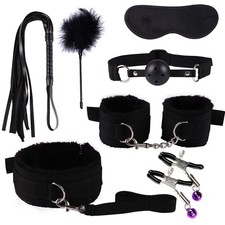 Cozy Feel leather 7PC Bondage Set Adult Tool Restraints Toys BDSM Multi-color