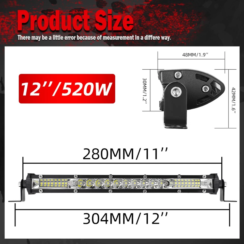 Faros antiniebla LED de trabajo Fit 1994-2000 Honda FourTrax 300 12"" Foto 2 de 4