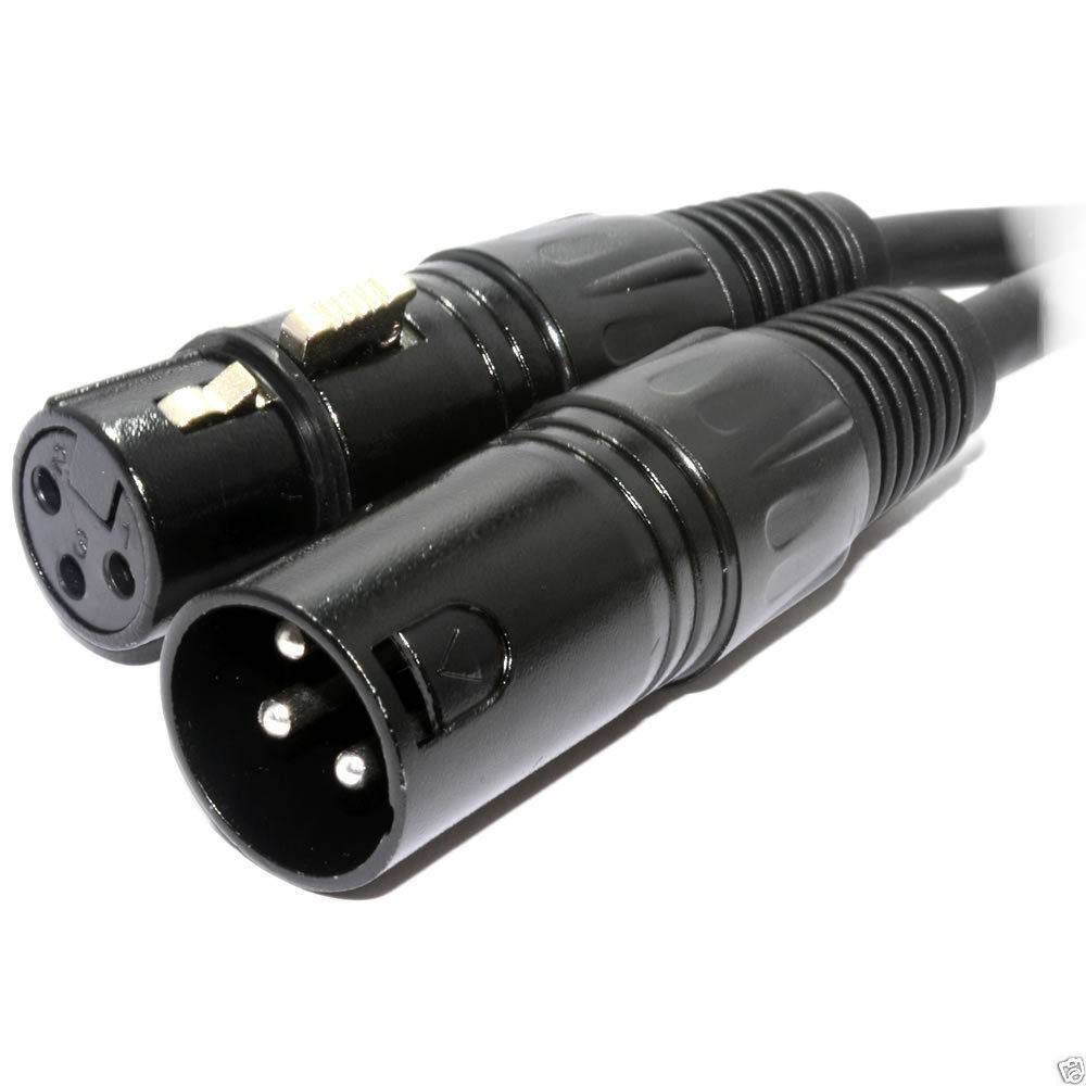 5m DMX Spiral Shielded 3 Pin Male to Female EXTENSION Cable