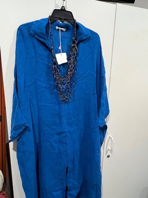 royal BLUE linen DRESS WITH NECKLACE Size xl | eBay royal BLUE linen DRESS WITH NECKLACE Size xl | eBay