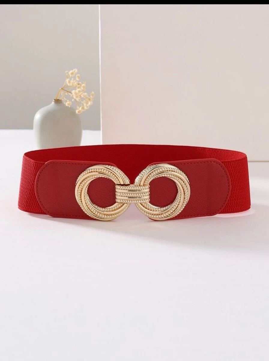 Red Elastic Wide Belts for Women for sale | eBay display picture 2
