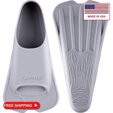 CAPAS Swim Training Fins, Short Blade Pool Lap Swimming Fins with Mesh Bag