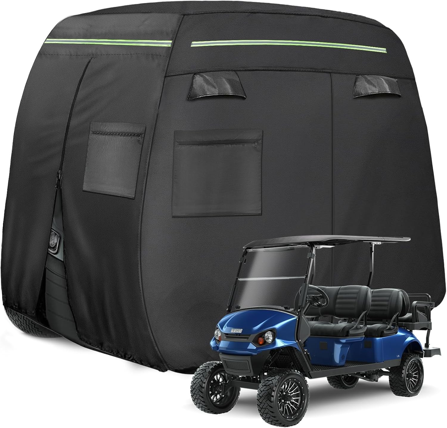 Golf Cart Covers 6 Passenger, Heavy Duty 600D Cover 6 Passenger 