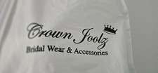 Joolz brand strapless ivory wedding dress, a corset back with ties and beaded