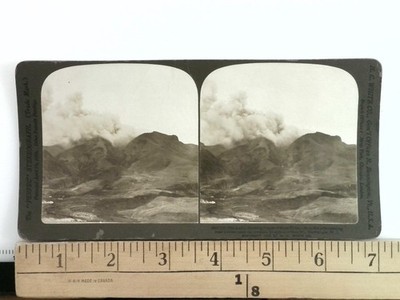 Mount Pelee Eruption Stereoview H.C. White Co. 1904 Caribbean Volcanic