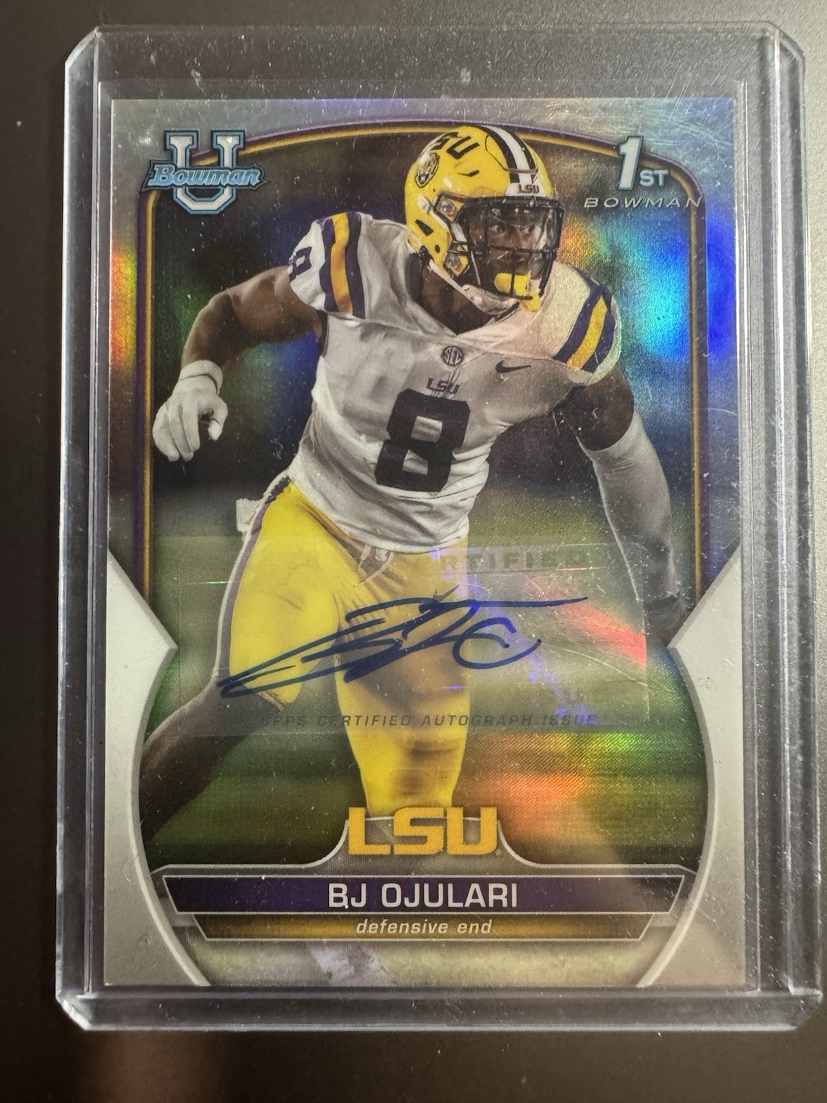 2022 Bowman University Chrome -Chrome Prospect Auto BJ Ojulari Refractor /499 RC