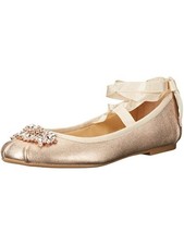 BADGLEY MISCHKA Womens Beige Karter Toe Block Heel Leather Ballet Flats 6.5