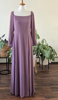 Baltic Born Giselle Maxi Dress Long Sleeve Side Slit Womens Size XL | eBay