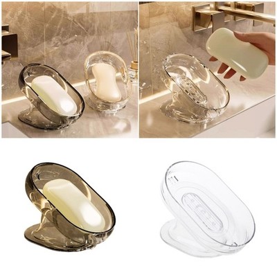 PET Soap Holder Auto Draining Bathroom Countertop Organizers Laundry Soap Tray