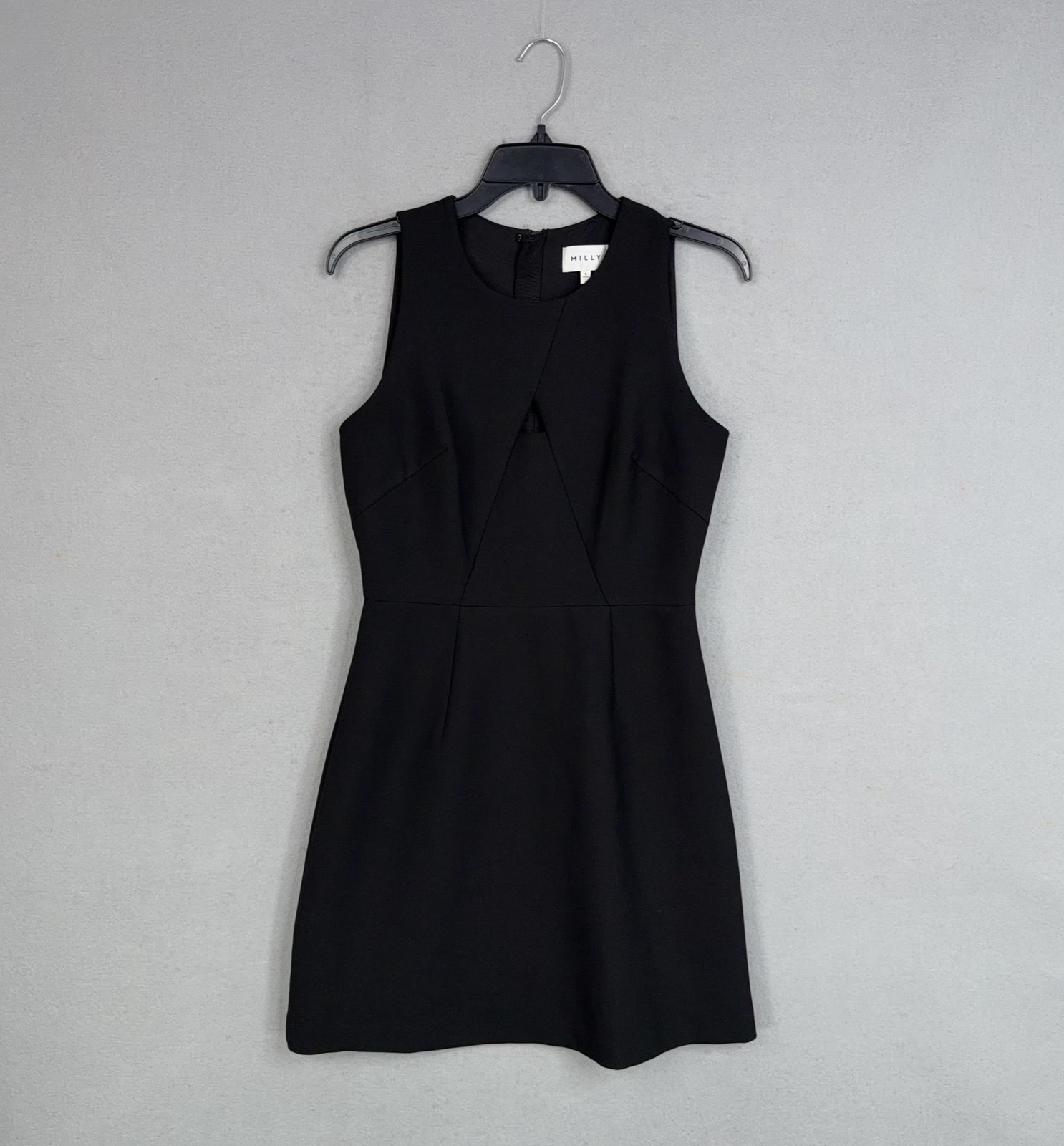 Milly Dress Womens 6 Black Cutout Work Cocktail Dressy Minimalist Classic LBD