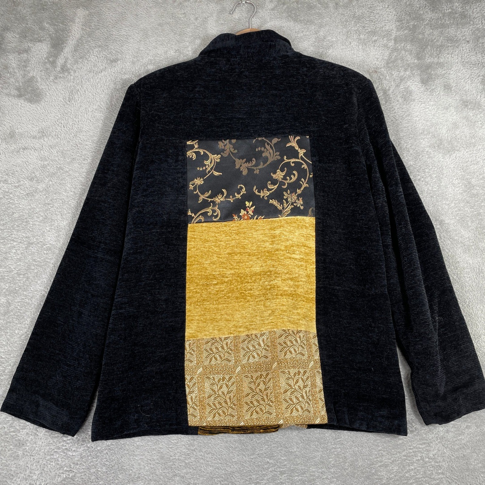 Indigo Moon Patchwork Jacket Womens Medium Black … - image 2