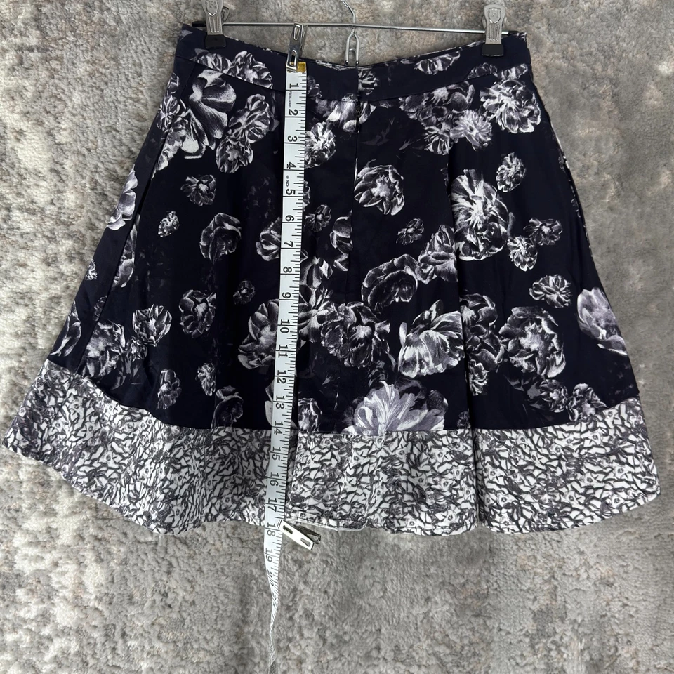 Minifalda Prabal Gurung Talla 4 Floral Oscura Línea A Causal Forrada Cremallera Algodón Foto 2 de 4