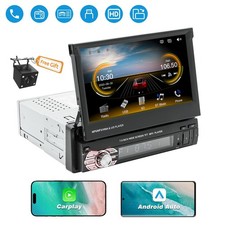 Single 1Din 7" Touch Screen Stereo Bluetooth Radio Car Apple/Android GPS +Camera