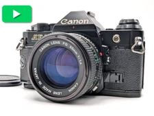[N.MINT] Canon AE-1 Program Black Film Camera + New FD NFD 50mm F1.4 From Japan