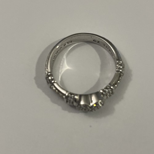 Judith Ripka Textured Sterling Silver Band Ring size 8 K24 - Picture 2 of 9