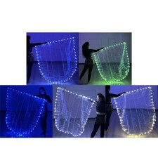 LED Light Up Worship Flag with Poles for Church Praise and Angelic Movement